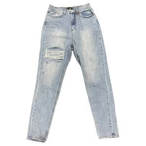 Misguided Riot Distressed High Rise Mom Jeans Sz 4